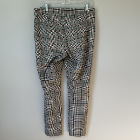 Gap Factory - Signature Skinny Ankle Pants - Black/White/Pink plaid size 10 - Picture 3 of 6